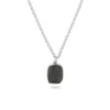 Phira London Men's Silver Green Bloodstone Square Pendant In Silver