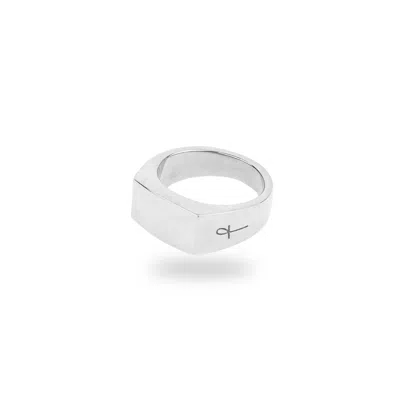 Phira London Men's Silver Rectangle Signet Ring