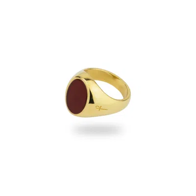 Phira London Women's Carnelian Oval Signet Ring Gold