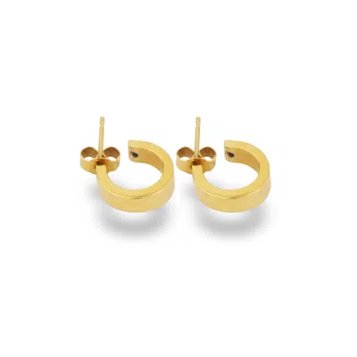 Phira London Women's Gold Flat Hoop Earrings
