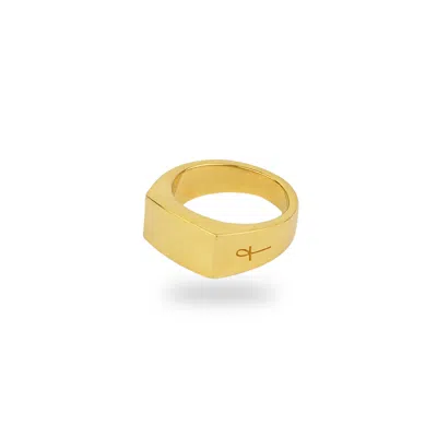 Phira London Women's Gold Rectangle Signet Ring