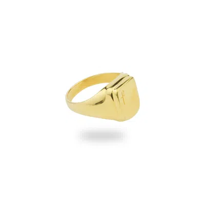 Phira London Women's Gold Shield Signet Ring