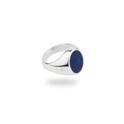 Phira London Women's Silver / Blue Silver Lapis Lazuli Oval Signet Ring In Multi