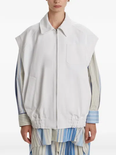 Phisique Du Role Boxy Sleeveless Jacket In Gray