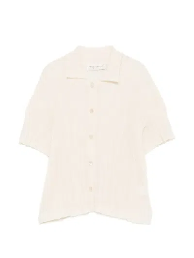 Phisique Du Role Buttoned Short-sleeve Cardigan In Brown