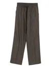 Phisique Du Role Checked Drawstring Trousers In Gray