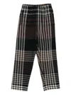 Phisique Du Role Checked Elastic-waist Trousers In Brown