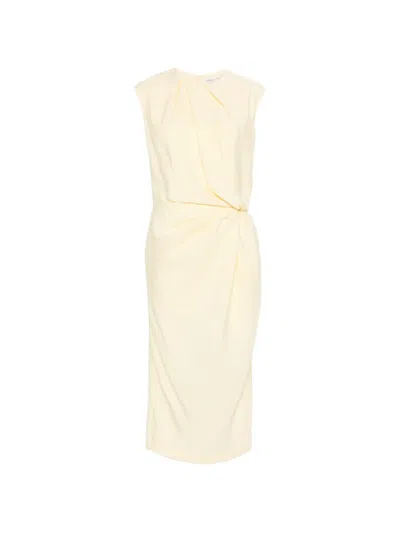 Phisique Du Role Draped-design Midi Dress In Yellow