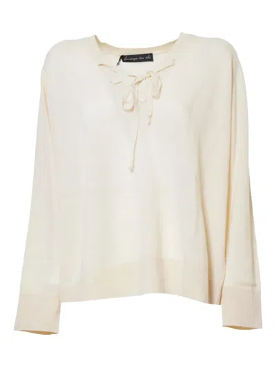 PHISIQUE DU ROLE LACE UP-DETAIL SWEATER