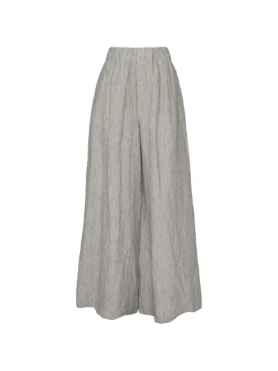 Phisique Du Role Linen Palazzo Pants In Gray