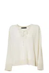Phisique Du Role Luxe V-neck Pullover With Adjustable Bow Detail