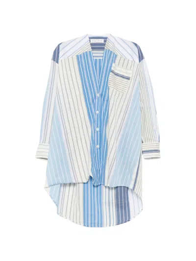 Phisique Du Role Patchwork Striped Shirt In Blue