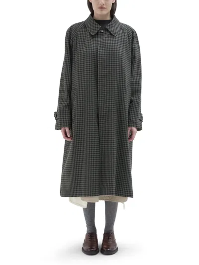 Phisique Du Role Pied De Poule Reversible Rounded Collar Coat In Black