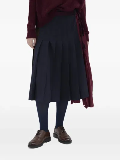 Phisique Du Role Pleated Midi Skirt In Blue