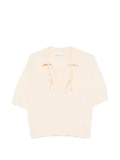 Phisique Du Role Ruffle-trimmed Polo Shirt In Neutral