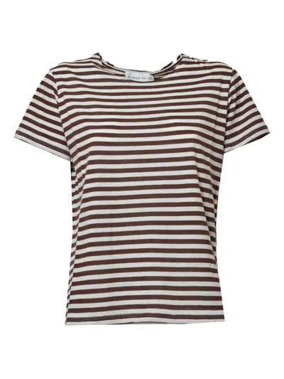 Phisique Du Role Striped T-shirt In Brown