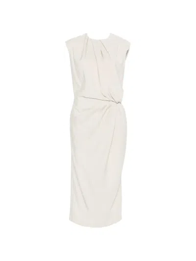 Phisique Du Role Twisted-design Midi Dress In White