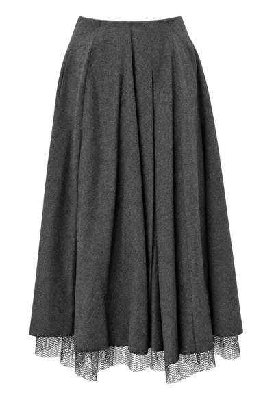 Phisique Du Role Whit Black Skirt  Flannel In Gray
