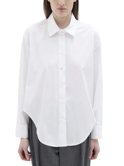 Phisique Du Role White New Erika Round Bottom Oversized Cotton Shirt