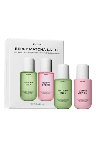 Phlur Berry Matcha Body Mist Set In Transparent