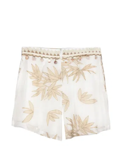 Pho® Firenze Botanical-print Ramie Shorts In Multi