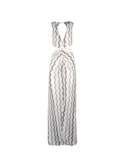 Pho® Firenze Cutout Zigzag V-neck Dress In White