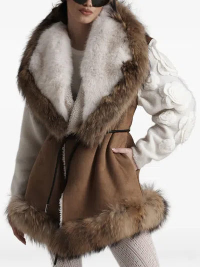 Pho® Firenze Fur-trimmed Suede Vest In Brown