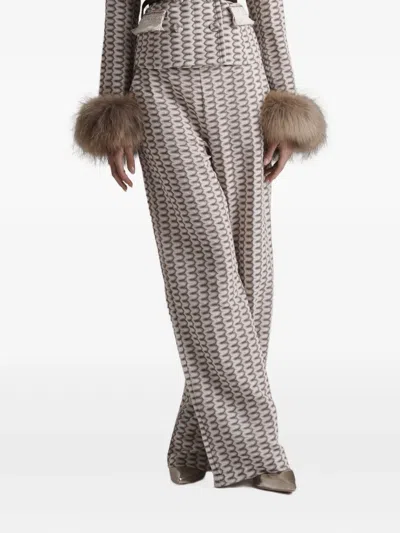 Pho® Firenze Geometric-pattern Trousers In Neutral
