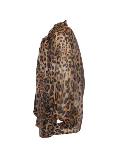Pho® Firenze Leopard-print Pussy-bow Blouse In Multi