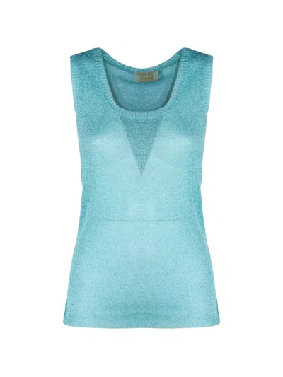 Pho® Firenze Sleeveless Round-neck Top In Blue