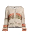 Pho® Firenze Pho Firenze Woman Cardigan Platinum Size M Viscose, Metallic Fiber In Grey