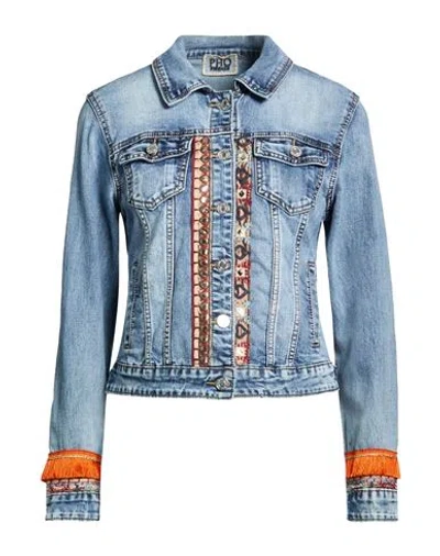 Pho® Firenze Pho Firenze Woman Denim Outerwear Blue Size S Cotton, Elastane