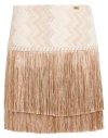 Pho® Firenze Pho Firenze Woman Mini Skirt Beige Size M Cotton, Polyester, Viscose, Lurex