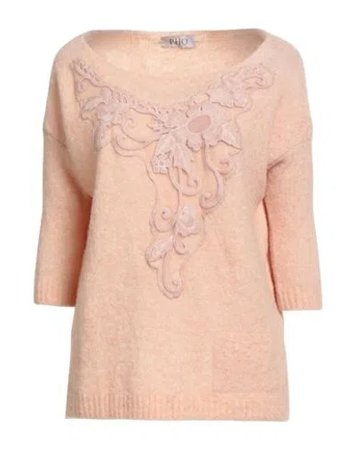 Pho® Firenze Pho Firenze Woman Sweater Apricot Size L Wool, Polyamide, Acrylic, Elastane In Orange