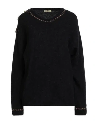Pho® Firenze Pho Firenze Woman Sweater Black Size L Polyamide, Wool, Baby Alpaca Wool, Elastic Fibres