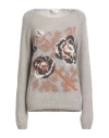 Pho® Firenze Pho Firenze Woman Sweater Grey Size M Acrylic, Polyamide, Mohair Wool In Gray