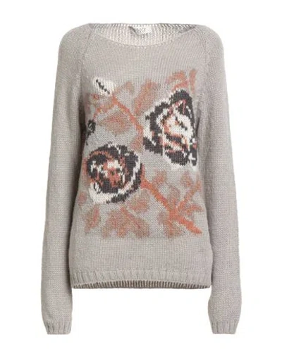 Pho® Firenze Pho Firenze Woman Sweater Grey Size M Acrylic, Polyamide, Mohair Wool In Gray