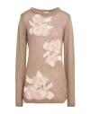 Pho® Firenze Pho Firenze Woman Sweater Khaki Size L Acrylic, Polyamide, Mohair Wool In Brown