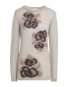 Pho® Firenze Pho Firenze Woman Sweater Light Grey Size L Acrylic, Polyamide, Mohair Wool In Neutral