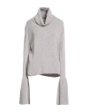 Pho® Firenze Pho Firenze Woman Turtleneck Light Grey Size M Acrylic, Wool, Viscose, Alpaca Wool In Gray
