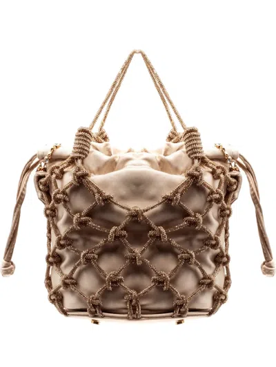 Pho® Firenze Woven Mesh Bucket Bag In Brown