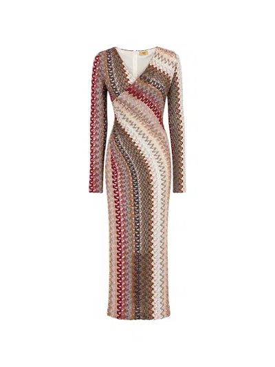 Pho® Firenze Zigzag-pattern Jacquard-knit Maxi Dress In Multi