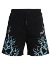 Phobia Archive Black Shorts With Blue And Lightblue Lightning Man Shorts & Bermuda Shorts Black Size In Black