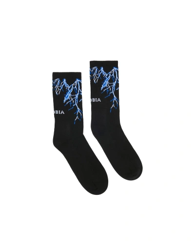 Phobia Archive Blue Lightning Socks In Black