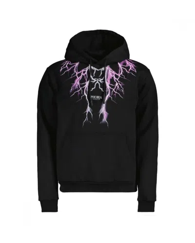 Phobia Archive Sweatshirt With Purple/grey "lightning" Print In Black