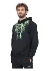 Phobia Archive Men's Sweatshirt  Green Lightning In Black