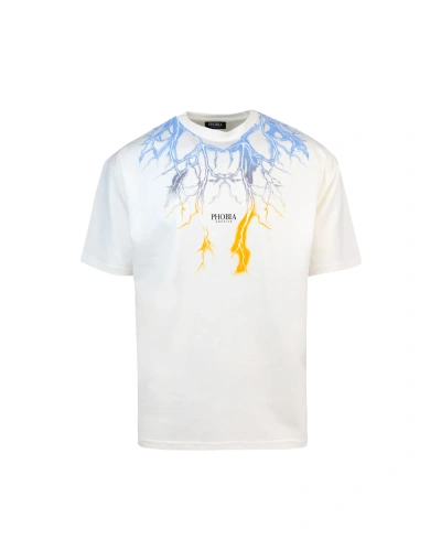 Phobia Archive T-shirt Bianca Lightning Bicolor In White
