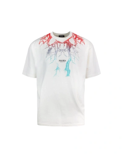 Phobia Archive T-shirt Lightning Bicolor In White