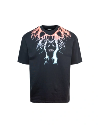 Phobia Archive T-shirt Nera Lightning Bicolor In Black