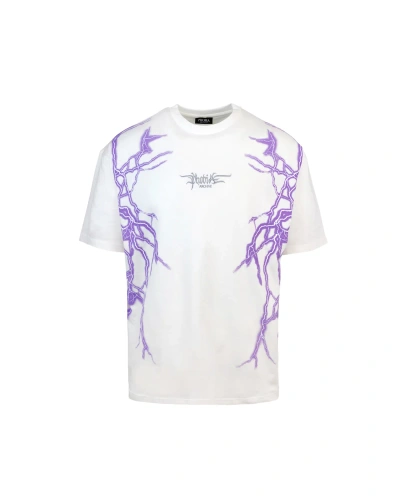 Phobia Archive T-shirt Nera Lightning Purple In White